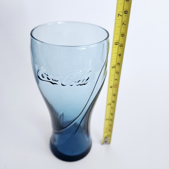 Set of 2 Vintage Blue Glass Coca-Cola Drinking Cups, Pop Coca Cola Drinkware - Picture 8 of 8